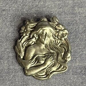 Vintage Hudson Fine Pewter Art Nouveau Revival Pendant EUC